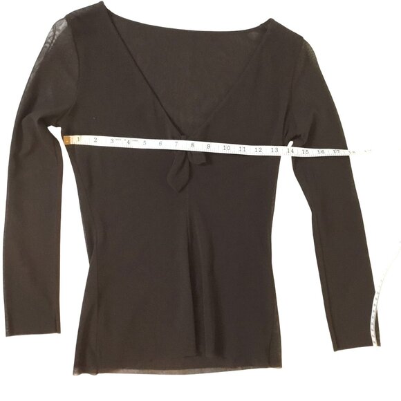 Vintage Women Chocolate Brown Sheer Mesh Two-Piece Luxe Lounge Set Flowy Soft S - Picture 4 of 9